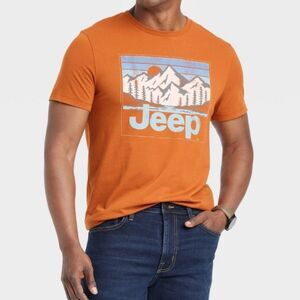 JEEP Graphic Tee Short Sleeve Rust Orange Size Extra Large